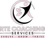 Elegant pink and black logo for a life coaching service.